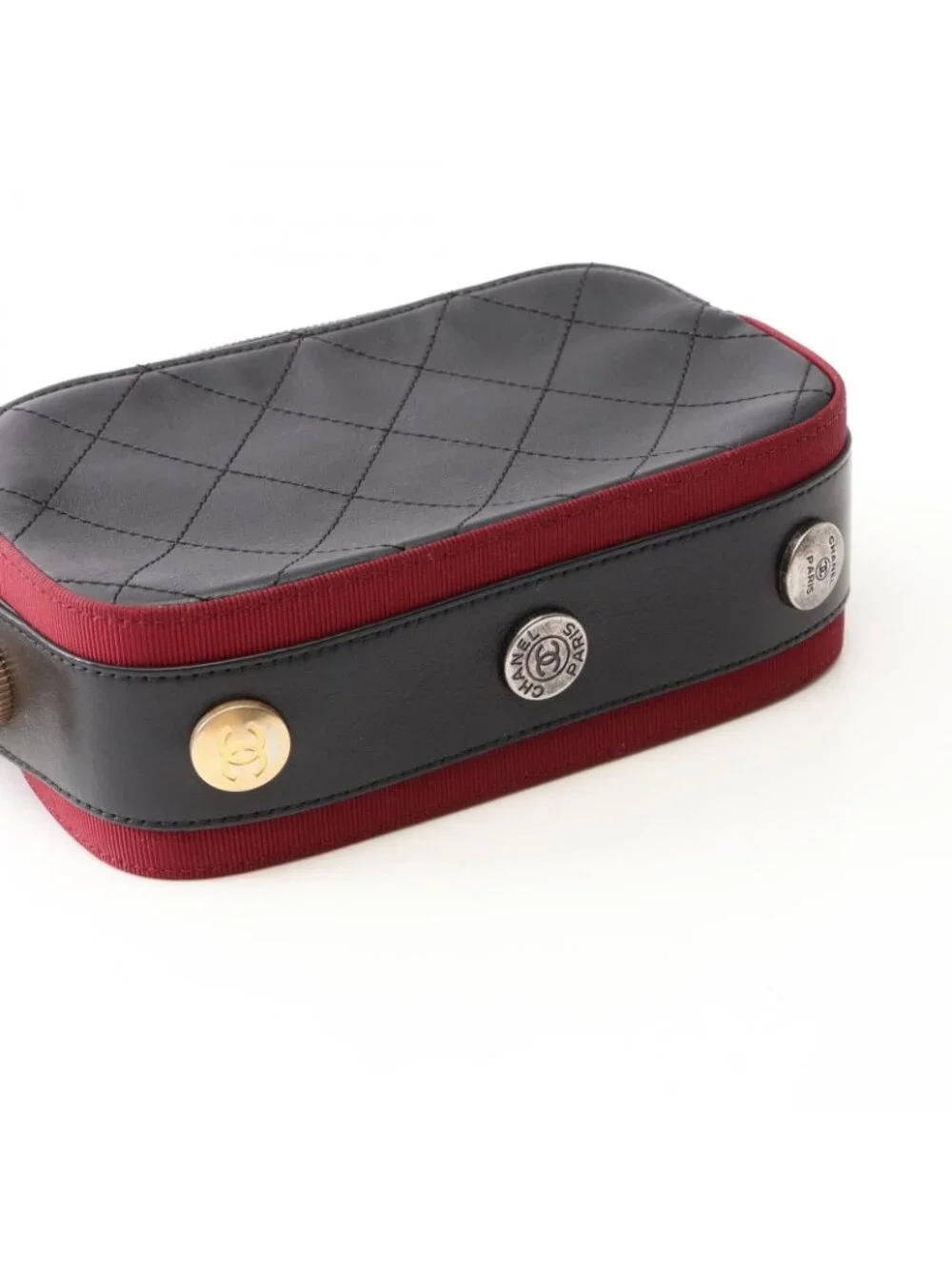 Chanel Shoulder Bag Quilted Black Leather Canvas